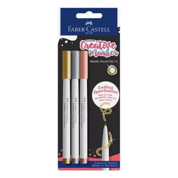 Marcador criativo Faber-Castell Goldfaber, blister de 3, tinta à base de água, inodoro, resistente a borrões e a salpicos 161108
