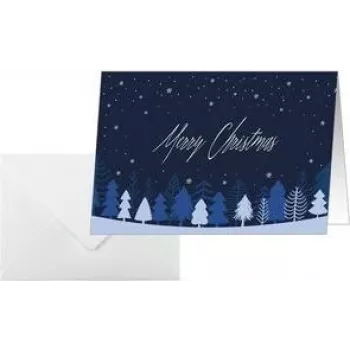 Cartão de Natal SIGEL DS635 Snowflake Serenity A6 horizontal (A5) para jato de tinta/laser/fotocopiadora, cartão branco 250 g/m², 1 unid.