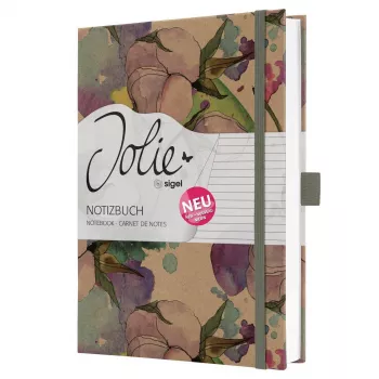 Caderno SIGEL Jolie Pure Cottonflowers A5 pautado capa dura 176 páginas branco 100 g/m² JN855