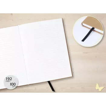 Caderno SIGEL Jolie Pure Cottonflowers A5 pautado capa dura 176 páginas branco 100 g/m² JN855