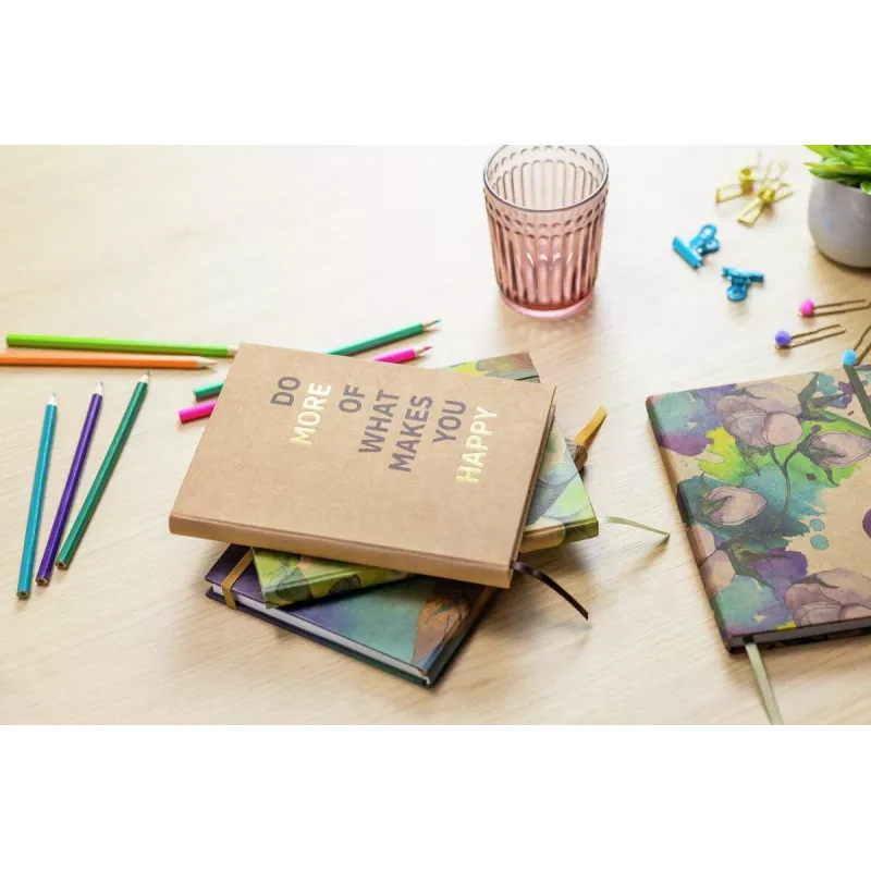 Caderno SIGEL Jolie Pure Cottonflowers A5 pautado capa dura 176 páginas branco 100 g/m² JN855