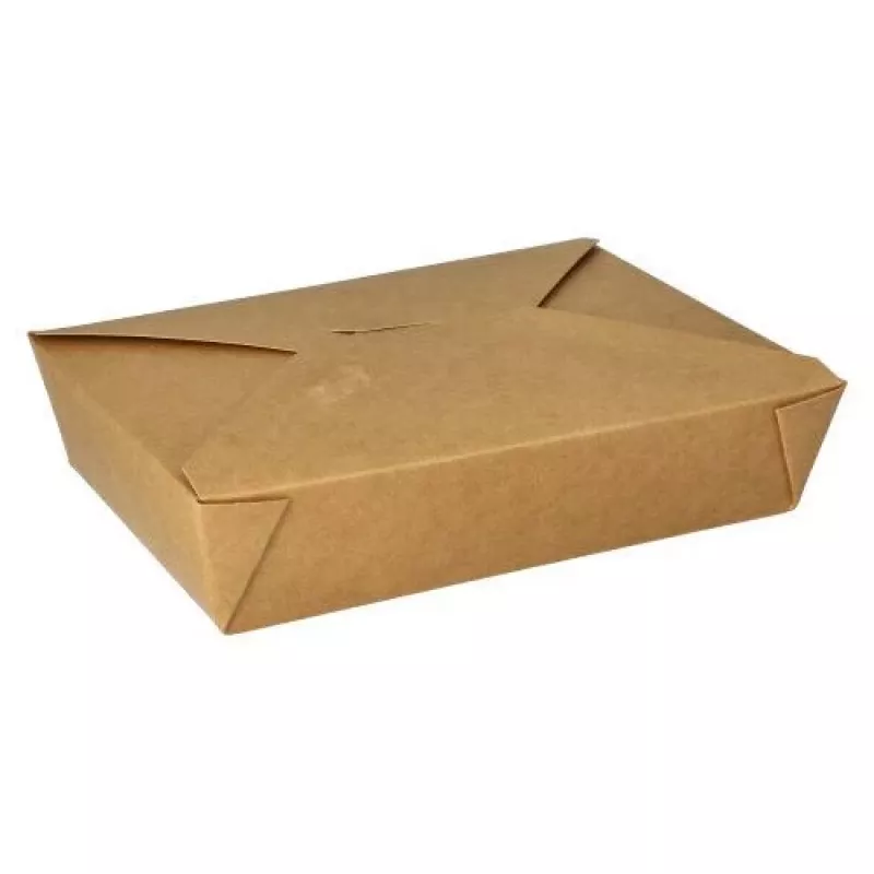 Recipiente de alimentos descartável Papstar 87612, cartão com revestimento PLA, castanho, 750 ml, redondo, pack de 25