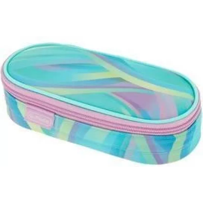 Estojo de poliéster HERLITZ Minty Love, compartimento principal grande com aba interior, verde-menta/multicolor 400205922