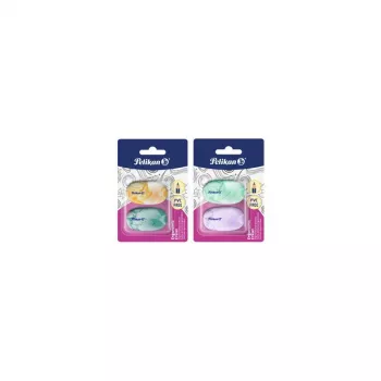 Borracha Pelikan ergonómica de plástico sem PVC, pack de 2 blister 400207753