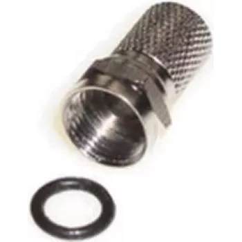 Ficha F e+p F 100, macho, conector de rosca, ficha coaxial, pack de 2, 75 Ohm, latão niquelado