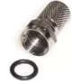 Ficha F e+p F 100, macho, conector de rosca, ficha coaxial, pack de 2, 75 Ohm, latão niquelado