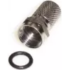 Ficha F e+p F 100, macho, conector de rosca, ficha coaxial, pack de 2, 75 Ohm, latão niquelado