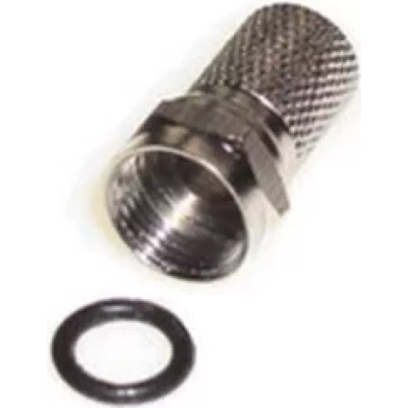 Ficha F e+p F 100, macho, conector de rosca, ficha coaxial, pack de 2, 75 Ohm, latão niquelado