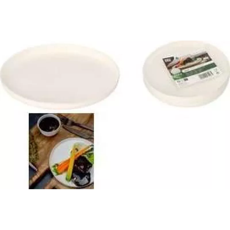 Pratos de cana-de-açúcar PAPSTAR pure Ano, redondos, Ø 16 cm, branco, 6 unid. (89995)