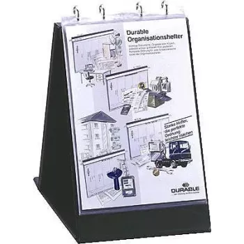 Capas para flipchart DURABLE A3 horizontal, pack de 10, transparente antirreflexo 857719