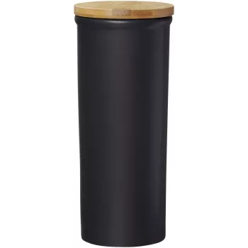 Frasco de conservação Ritzenhoff & Breker Jasper 1,6L grés com tampa de bambu, preto 415322