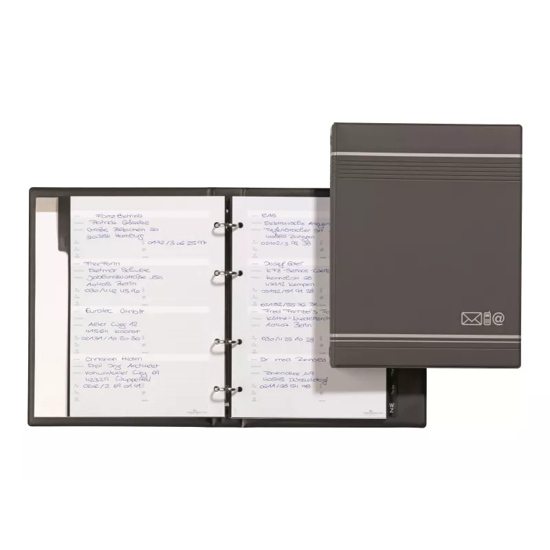 Ficheiro telefónico de anéis DURABLE TELINDEX 145x255 mm, preto 237558