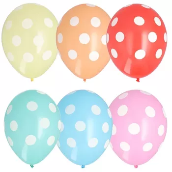 Balões de látex coloridos PAPSTAR Dots, 29 cm, 100 unid. 84525