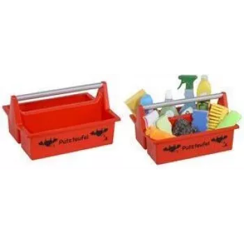 Cesto de transporte allit McPlus Carry Putzteufel vermelho com pega de alumínio, 2 compartimentos grandes 8500903012