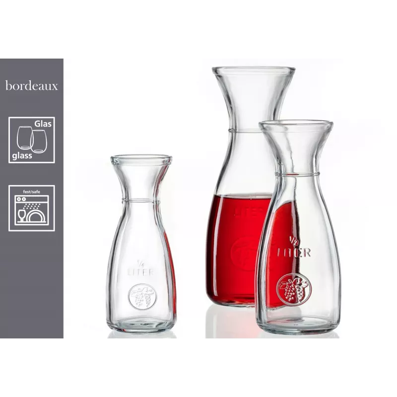 Jarra de vidro Ritzenhoff & Breker Bordeaux 1L, vidro calco-sódico, apta para máquina de lavar loiça, linha de enchimento - pack de 6 818963