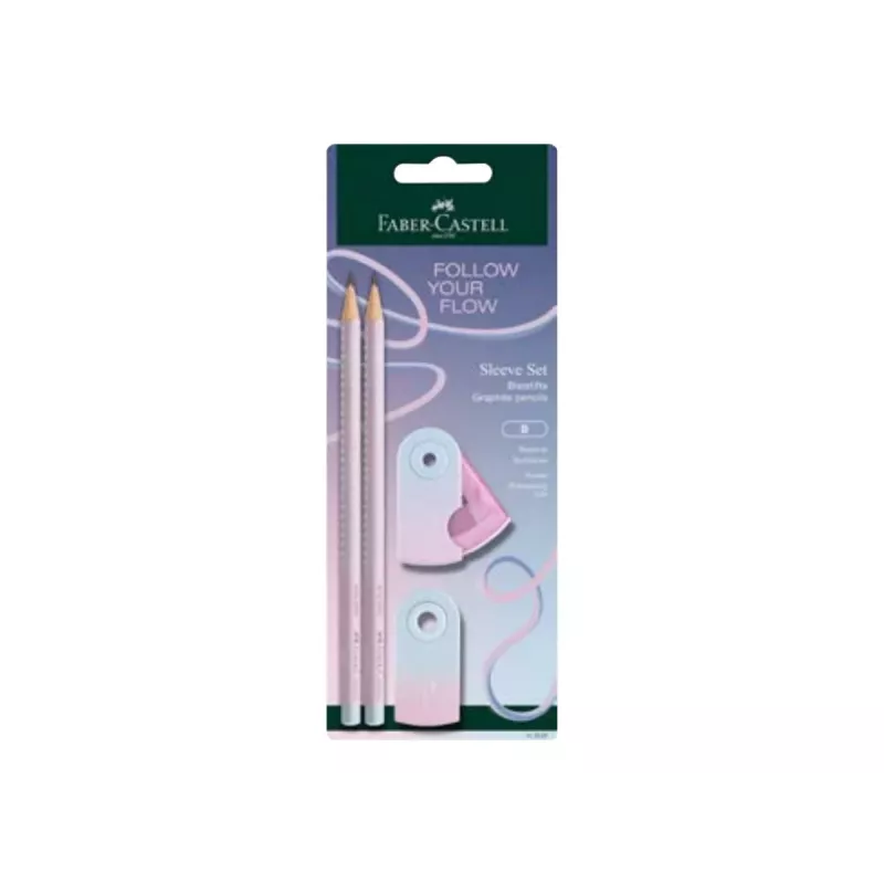 Conjunto de escrita Faber-Castell GRIP Flow Edition, Blushing Sky, 2 lápis (B) 117007