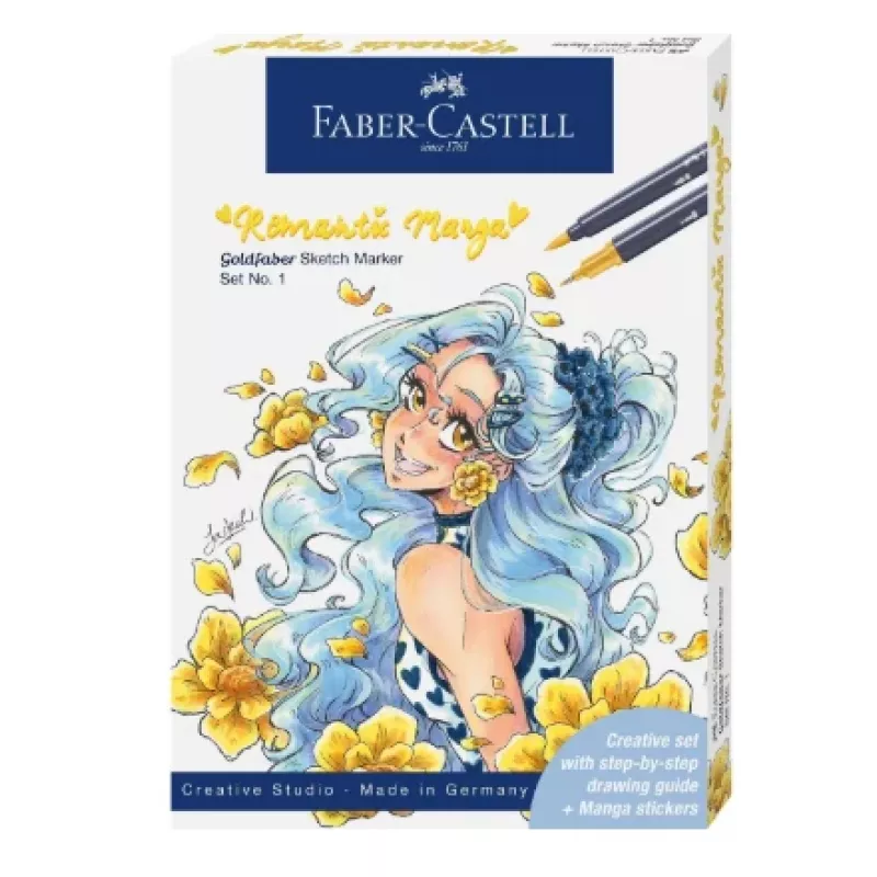 Conjunto de marcadores Faber-Castell Goldfaber Sketch Marker Romantic Manga (6 marcadores de dupla ponta à base de álcool) 164701