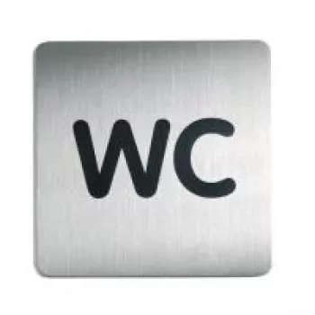 Placa pictograma DURABLE PICTO WC 150x150 mm autoadesiva acrílico 495723