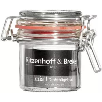 Frascos de conserva / armazenamento Ritzenhoff & Breker MIA, 125 ml, vidro com fecho metálico de mola e vedação de borracha, conjunto de 6 (813135)