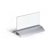 DURABLE PRESENTER DE LUXE Porta-nomes de mesa, frente e verso, 61 x 150 mm inserção, Acrílico transparente, 2 unid. 820119