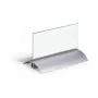DURABLE PRESENTER DE LUXE Porta-nomes de mesa, frente e verso, 61 x 150 mm inserção, Acrílico transparente, 2 unid. 820119