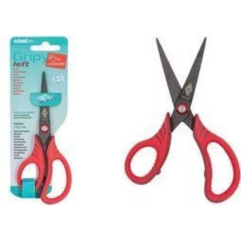 WEDO Gripy Tesoura de trabalhos manuais para canhotos, ponta afiada, 145 mm, Vermelho 771671