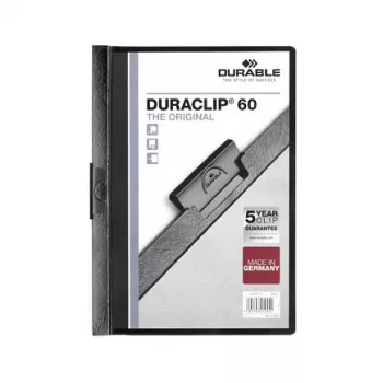 DURABLE DURACLIP 60 A4 Pasta de mola Preta (pack de 25) 220901