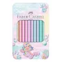 Faber-Castell Sparkle Jumbo Lápis de cor triangulares, conjunto de 10 peças, cores sortidas, mina de 3,8 mm, zona Soft-Grip, resistente à quebra, madeira certificada FSC 210910