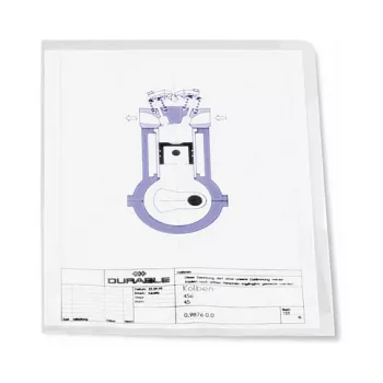 DURABLE BUSINESS Capas de plástico A4, Película rígida, 0,15 mm, transparente, pack de 50 233919