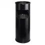 DURABLE Abfalleimer de metal 17L redondo com cinzeiro, preto 333001