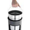 DURABLE Abfalleimer de metal 17L redondo com cinzeiro, preto 333001