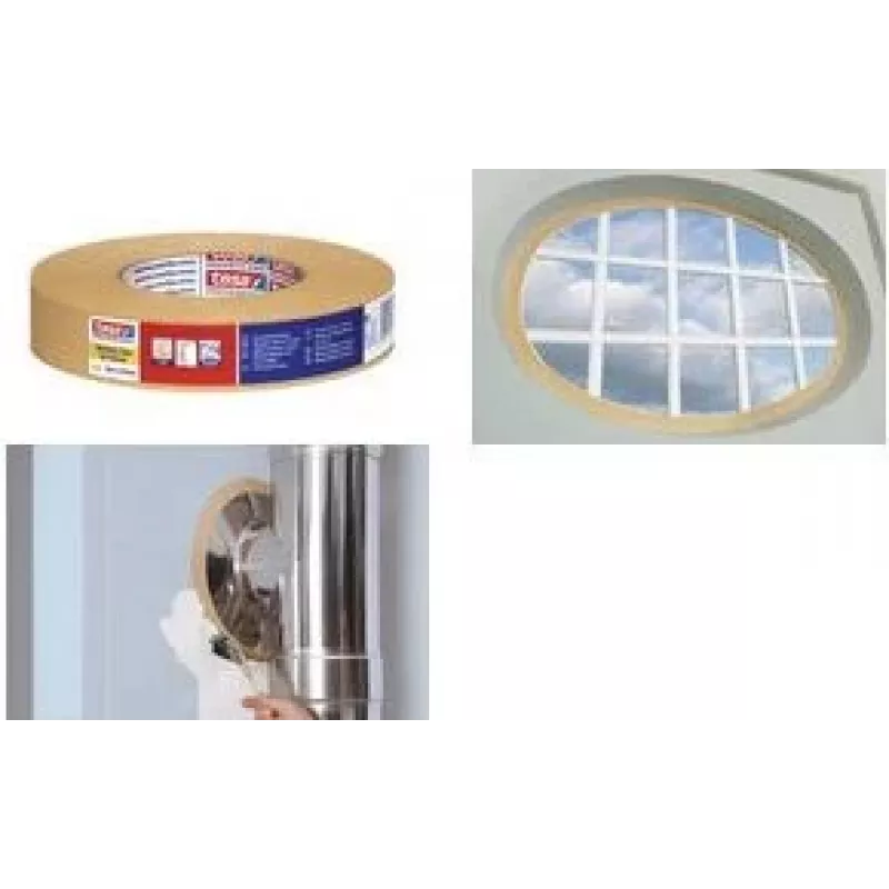 Tesa 4319 fita de pintor em papel crepe, 38 mm x 50 m, creme, adesivo de borracha natural, resistente ao rasgo, bordas de pintura nítidas 04319-00008-00
