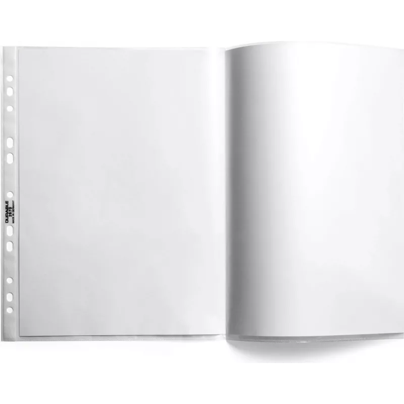 DURABLE BUSINESS capas de documentos A3 à prova de cópia, polipropileno, abertura superior, perfuração universal, pack de 50, cristalino 267019