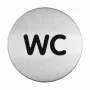 DURABLE PICTO placa de porta WC, redonda 83 mm, autocolante, prateado/preto 490723