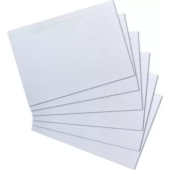 Herlitz fichas DIN A4, pautadas, brancas, 170 g/m², sem madeira, linhas azuis, frente e verso (10621282)
