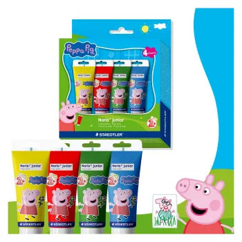 STAEDTLER Noris junior Peppa Pig tintas de dedo, 4 x 150 ml, a partir dos 2 anos 8814 L1