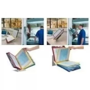 DURABLE VARIO PRO 10 A4 sistema de painéis de visualização com suporte de mesa, 10 painéis, cinzento/preto 557900