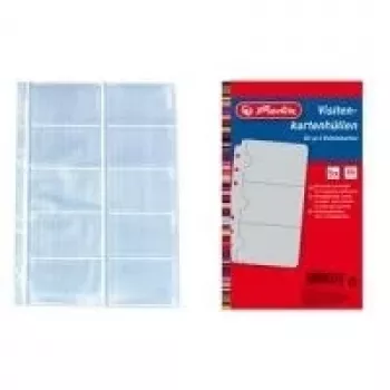 HERLITZ capas para cartões de visita, DIN A4, 10 compartimentos por capa, transparente, pack de 10 5894209