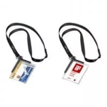 Porta-cartões de identificação DURABLE 820758 transparentes com clipe e pino, pack de 10