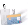 Porta-cartões de identificação DURABLE com clipe para 1 cartão, transparente, 25 unid. (811319)
