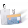 Porta-cartões de identificação DURABLE com clipe para 1 cartão, transparente, 25 unid. (811319)