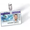 Porta-cartões de identificação DURABLE com clipe para 1 cartão, transparente, 25 unid. (811319)