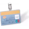 Porta-cartões de identificação DURABLE com clipe para 1 cartão, transparente, 25 unid. (811319)