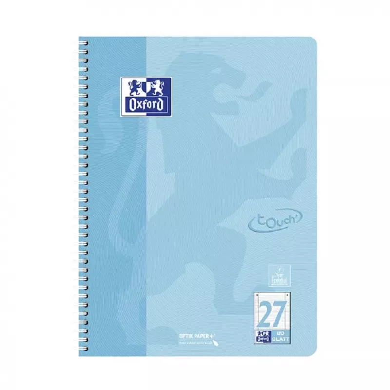 Bloco de apontamentos Oxford TOUCH quadriculado com margem A4, 80 folhas, 90 g/m², várias cores 400196079