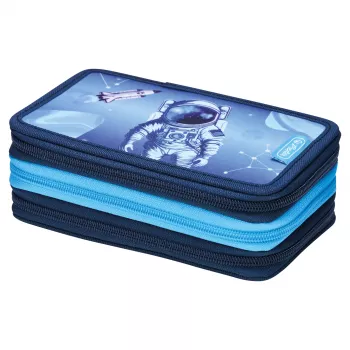 Estojo Herlitz TriCase Cosmic Explorer de 31 peças, poliéster, 3 compartimentos, 3 fechos de correr 400197093