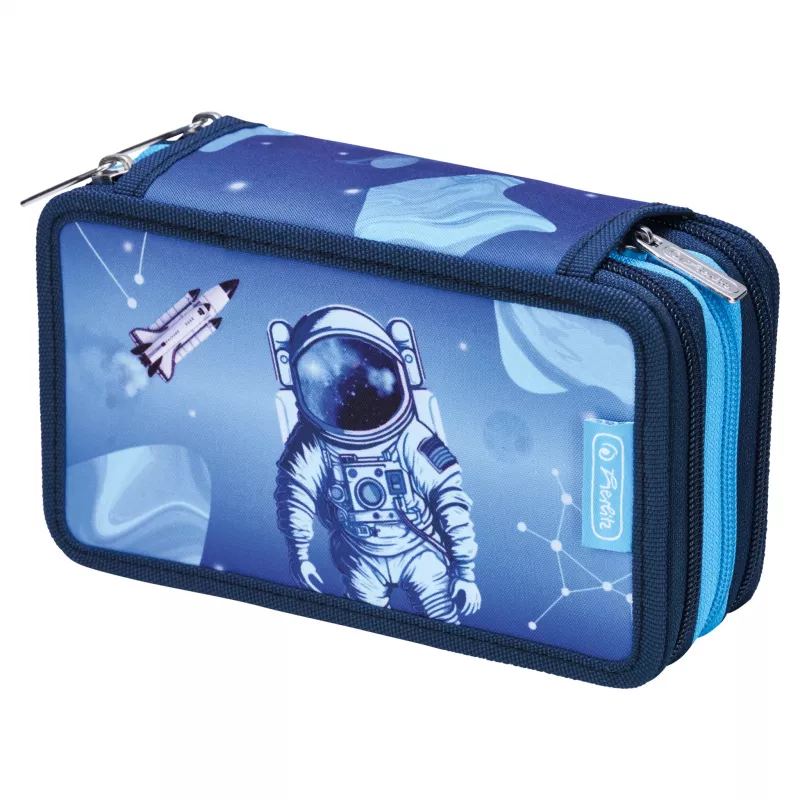 Estojo Herlitz TriCase Cosmic Explorer de 31 peças, poliéster, 3 compartimentos, 3 fechos de correr 400197093