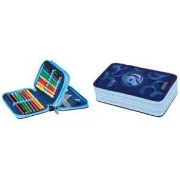 Estojo de compartimento duplo HERLITZ Dolphin Ride, 23 peças incluídas, fecho de correr, forro interior colorido 400205858