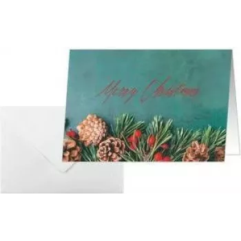 SIGEL DS642 Green Christmas cartão dobrável A6 horizontal, cartão branco 250 g/m², jato de tinta/laser/fotocopiadora, 5 cartões com envelopes