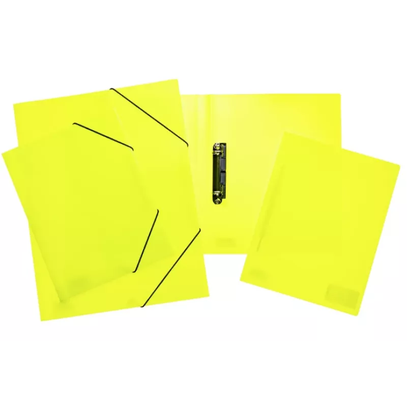 HERMA dossier A4 2 anéis neon amarelo transparente 25 mm lombada 19710