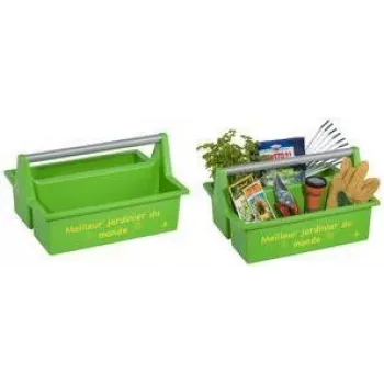 allit McPlus Carry cesto de ferramentas Jardinier, verde, pega ergonómica em alumínio, 2 compartimentos grandes, 1 unid. (8500906006)